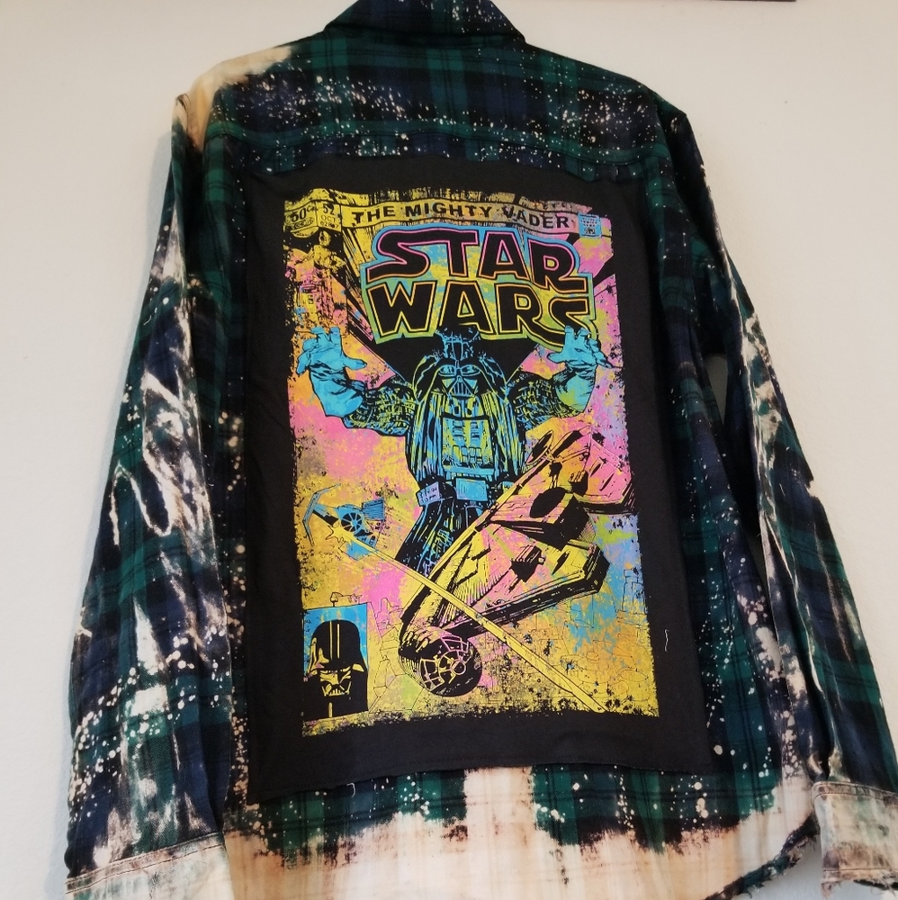 Custom Star Wars flannel button up - Picture 3 of 3